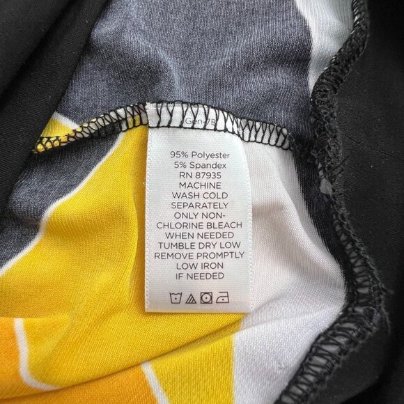 Susan Graver Pullover Top Orange Black Print Size XS 3/4 Sleeve V Neck Band Wais - Picture 11 of 11